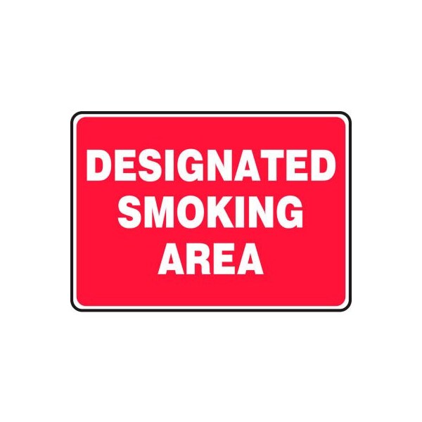 Accuform Accuform Designated Smoking Area Sign, 10inW x 7inH, Plastic MSMK404VP - main